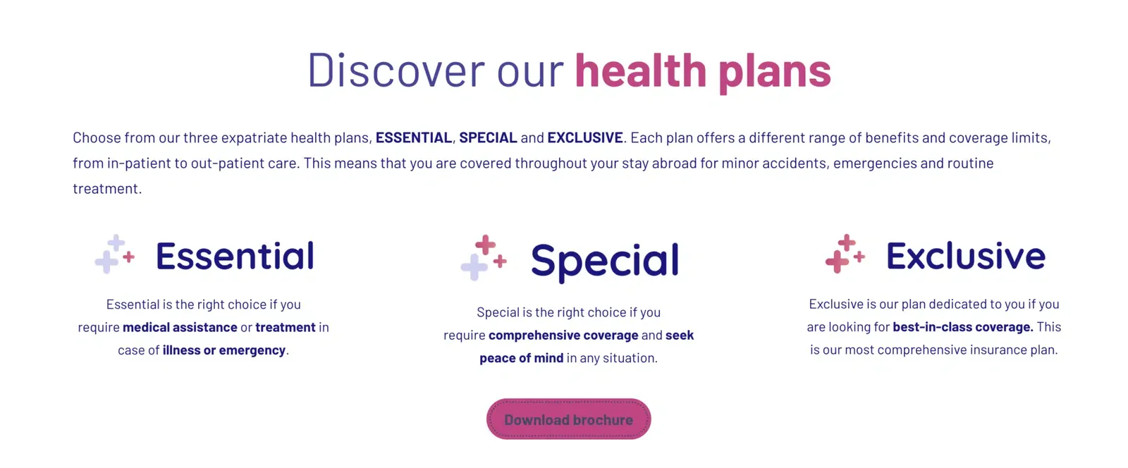 Foyer Global Health : formules